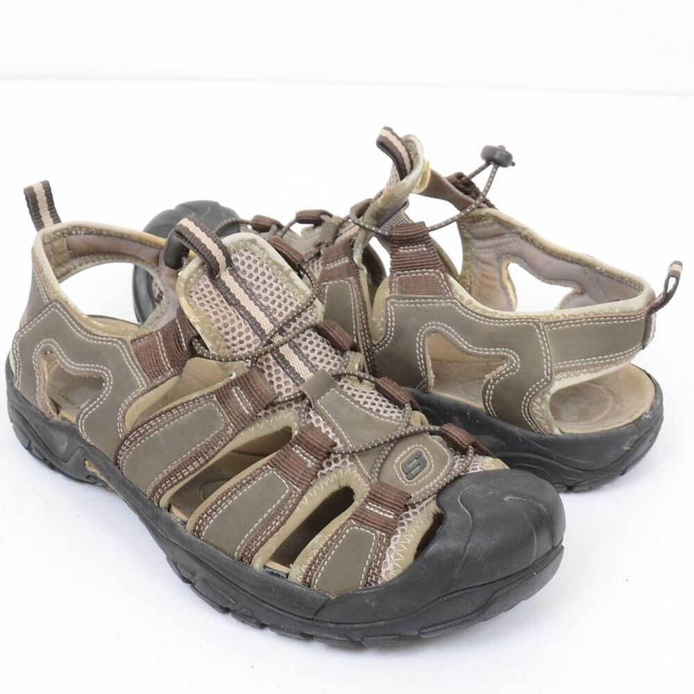 Skechers Men's Size 10 Leather Fisherman's Closed Toe Sandals Outdoor Hiking